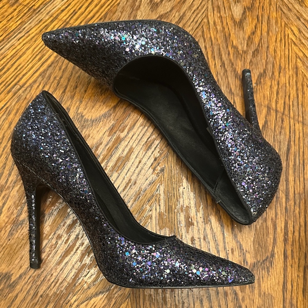 Steve Madden Glitter Pumps - Atlantic Blue